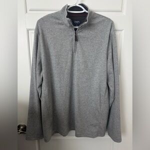 Chaps Men’s Long Sleeve Half Zip Pullover Grey Size L